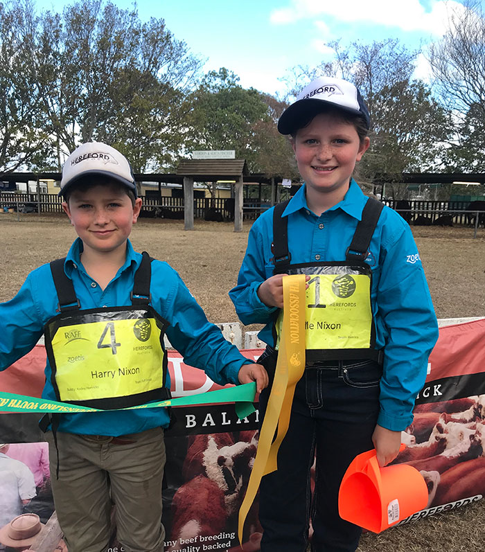 Harry & Isabelle at the Queensland Herefords Youth Heifer Show 2019